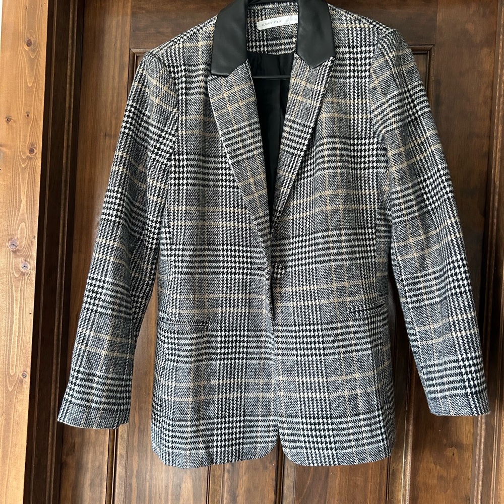 Alter’d State Women's Black and White Plaid Blazer